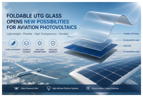 Opvouwbaar UTG-glas opent nieuwe mogelijkheden voor fotovoltaïsche zonne-energie in de luchtvaart